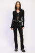 FLARED KNIT PANT WITH LETTUCE HEM BLACK