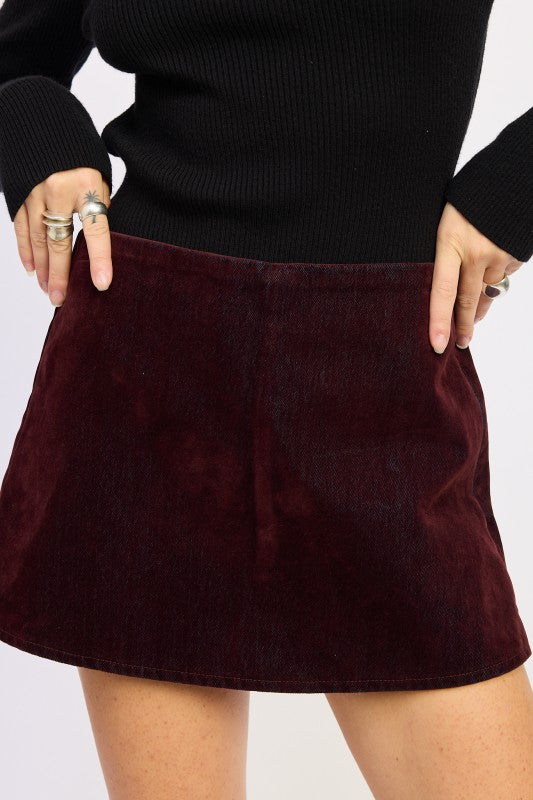 Mini Suede Skort | Skorts Daverri Fashions