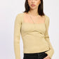 SQUARED NECK KNIT TOP WITH CUT OUT DETAIL - DAVERRI FASHIONS