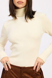 Long Sleeve Turtle Neck Bodysuit with Open Back | Bodysuits Daverri Fashions