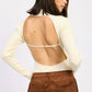 Long Sleeve Turtle Neck Bodysuit with Open Back - DAVERRI FASHIONS