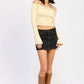 Off Shoulder Crop Top - Long Sleeve Ribbed Bardot Style - DAVERRI FASHIONS