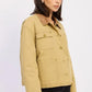 Combo Chore Jacket with Pockets - DAVERRI FASHIONS