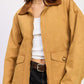 CONTRASTED COLLAR JACKET WITH POCKETS