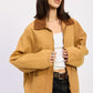 CONTRASTED COLLAR JACKET WITH POCKETS