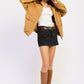 CONTRASTED COLLAR JACKET WITH POCKETS