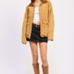 CONTRASTED COLLAR JACKET WITH POCKETS