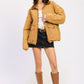CONTRASTED COLLAR JACKET WITH POCKETS