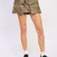 LOW RISE CARGO SUEDE MINI SKIRT