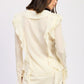 TIE FRONT RUFFLE TOP