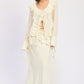 TIE FRONT RUFFLE TOP