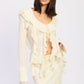 TIE FRONT RUFFLE TOP