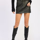 PU SKIRT WITH BELT