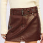 PU SKIRT WITH BELT
