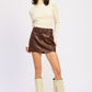 PU SKIRT WITH BELT
