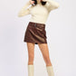 PU SKIRT WITH BELT