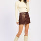 PU SKIRT WITH BELT