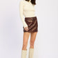 PU SKIRT WITH BELT