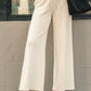 Umgee Full Size Drawstring Wide Leg Pants with Pockets Ecru