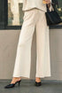 Umgee Full Size Drawstring Wide Leg Pants with Pockets Ecru