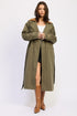 DOUBLE BREASTED TRENCH COAT OLIVE
