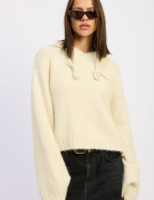 IVORY Fringe Hoodie with Drawstrings | Hoodies Daverri Fashions