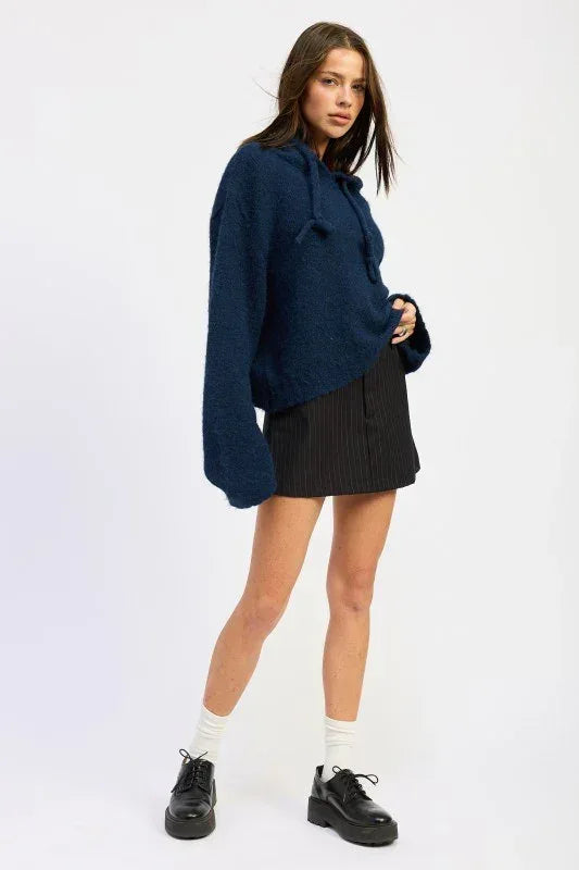 Fringe Hoodie with Drawstrings - DAVERRI FASHIONS