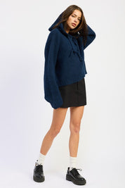 Fringe Hoodie with Drawstrings | Hoodies Daverri Fashions