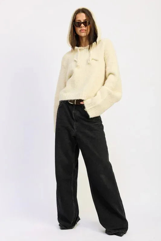 Fringe Hoodie with Drawstrings - DAVERRI FASHIONS