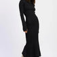 Turtle Neck Midi Dress with Back Cutout - DAVERRI FASHIONS