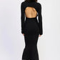 Turtle Neck Midi Dress with Back Cutout - DAVERRI FASHIONS