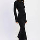 Turtle Neck Midi Dress with Back Cutout - DAVERRI FASHIONS