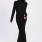 Turtle Neck Midi Dress with Back Cutout - DAVERRI FASHIONS