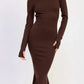 Turtle Neck Midi Dress with Back Cutout - DAVERRI FASHIONS