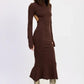 Turtle Neck Midi Dress with Back Cutout - DAVERRI FASHIONS