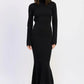 Turtle Neck Midi Dress with Back Cutout - DAVERRI FASHIONS
