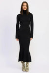 Turtle Neck Midi Dress with Back Cutout - DAVERRI FASHIONS