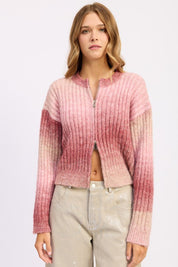 Ribbed Cardigan with Double Zipper | Cardigans Daverri Fashions