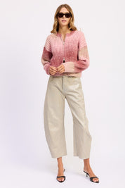 Ribbed Cardigan with Double Zipper | Cardigans Daverri Fashions