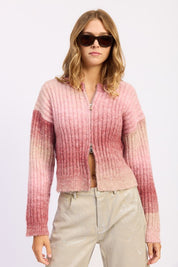 ROSE Ribbed Cardigan with Double Zipper | Cardigans Daverri Fashions
