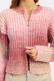 Ribbed Cardigan with Double Zipper | Cardigans Daverri Fashions