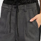 Loose Fit Mix Media Pants - DAVERRI FASHIONS