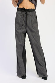 Loose Fit Mix Media Pants | Pants Daverri Fashions