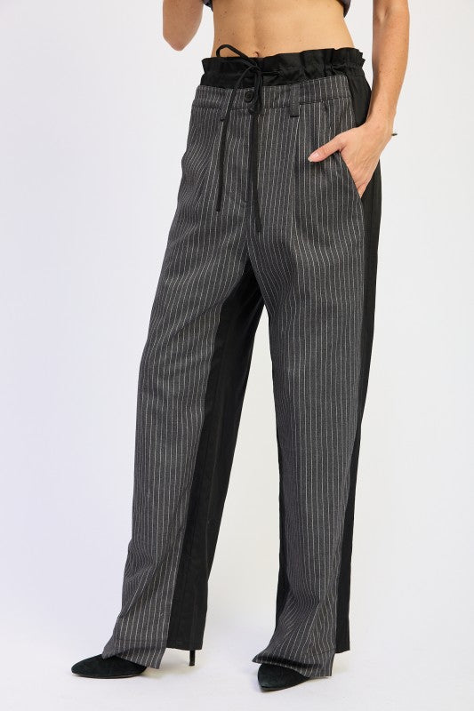 Loose Fit Mix Media Pants | Pants Daverri Fashions
