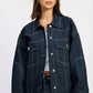 Oversized Twill Button Up Jacket - DAVERRI FASHIONS