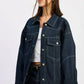 Oversized Twill Button Up Jacket - DAVERRI FASHIONS