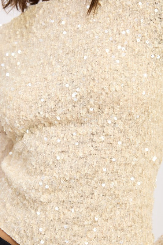 Asymmetrical Sequin Top | Tops Daverri Fashions