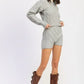 Cable Knit Cropped Sweater Grey - DAVERRI FASHIONS