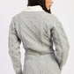 Cable Knit Cropped Sweater Grey - DAVERRI FASHIONS