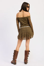 Off Shoulder Lace Mini Dress | Mini Dresses Daverri Fashions